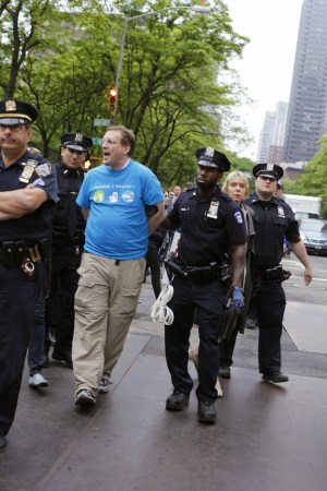 Gus arrested in an act of civil disobedience